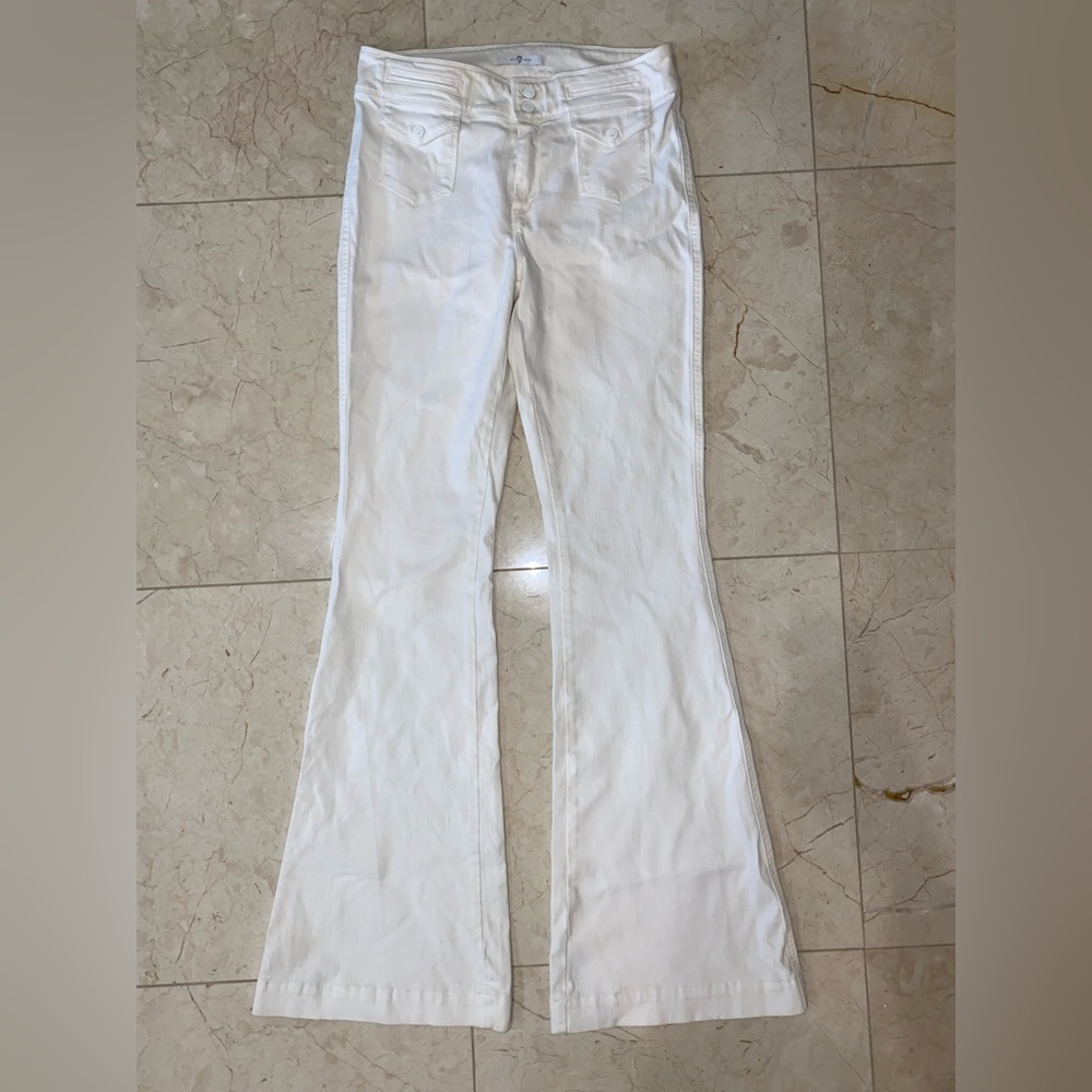 7 For All Mankind White Flair leg Jeans Women’s 28 (Y2K)